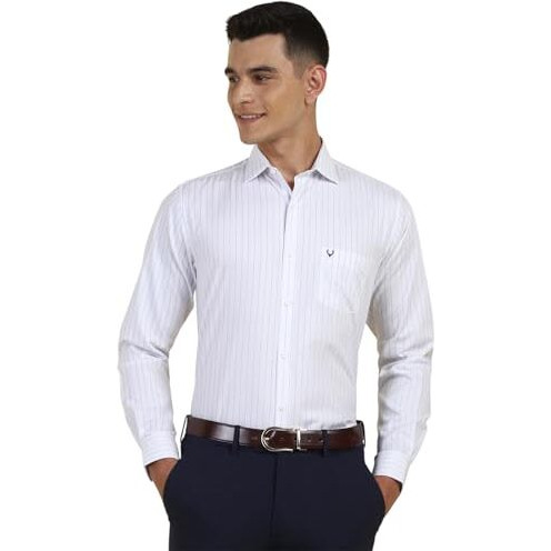 Allen Solly Men's Slim Fit Shirt (Assfqsppb31736_White