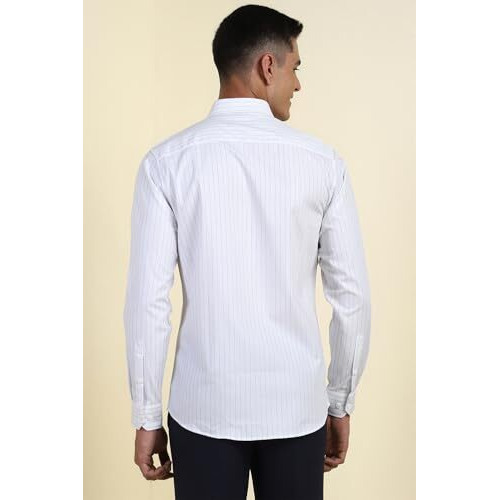 Allen Solly Men's Slim Fit Shirt (Assfqsppb31736_White