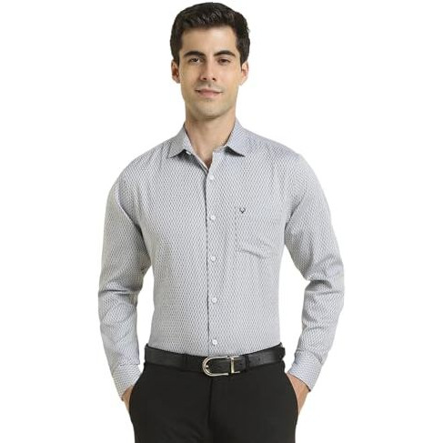 Allen Solly Men's Slim Fit Shirt (Assfqsppq37732_Grey