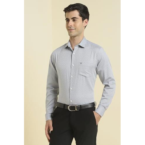 Allen Solly Men's Slim Fit Shirt (Assfqsppq37732_Grey