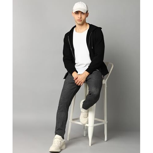 Alan Jones Clothing Men's Stretchable Solid Cotton Trackpant (Dark Grey_3Xl)