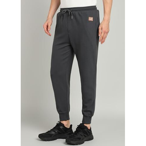 Alan Jones Clothing Men Corduory Regular Fit Joggers Mid Rise Track Pant (Dark Grey_3Xl)