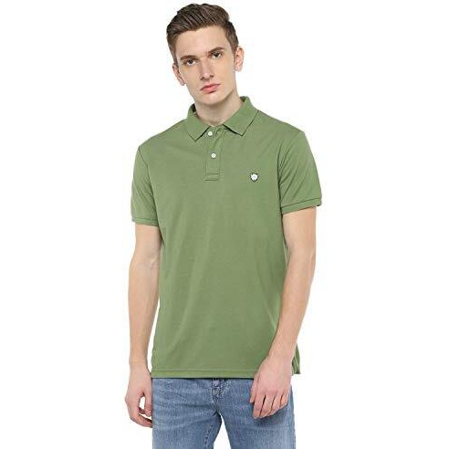 Alan Jones Clothing Solid Men's Regular Fit Polo Neck T-Shirt (Green_Xl)