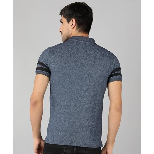 Alan Jones Clothing Men's Regular Soild Polo T-Shirt (Navy_S)