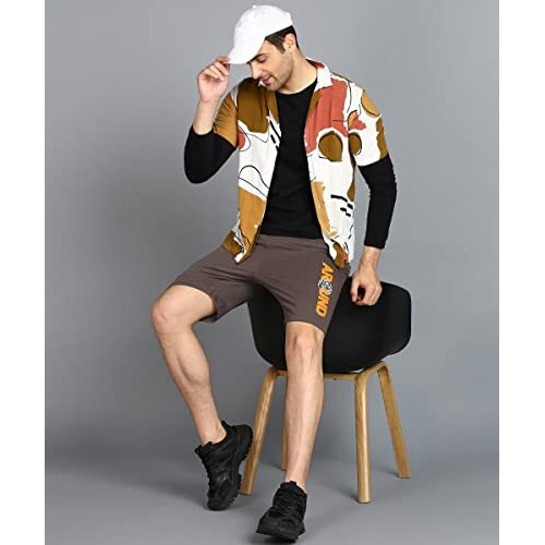 Alan Jones Clothing Solid Casual Men's Shorts (Grey_M)
