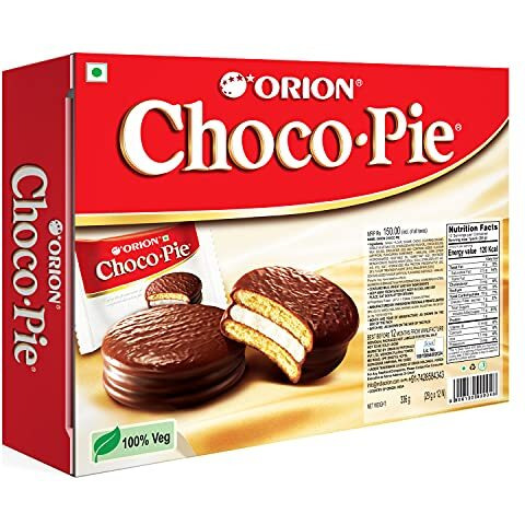 Orion Choco Pie Chocolate Coated Soft Biscuit, 336 G, Pack Of 12