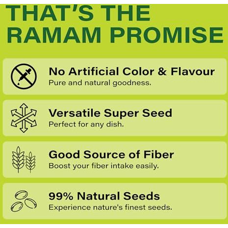 Ramam Premium 6-In-1 Super Seeds Mix | Roasted & Ready-To-Eat | Chia, Flax, Pumpkin, Sunflower, White & Black Sesame | High Protein & Fiber | Healthy Snack & Topping | 250G Pack