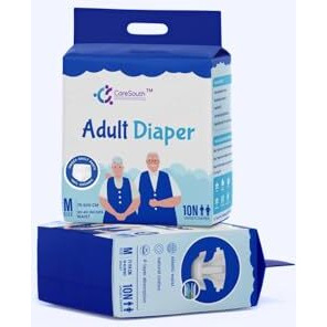Caresouth Adult Diaper Pants Medium (10 Count) | Organic & Ultra Absorbent | 10-Hour Leak Proof Protection | Skin-Friendly & Rash-Free | Soft Comfort Fit | Waist 75-100Cm (30-40") | Unisex