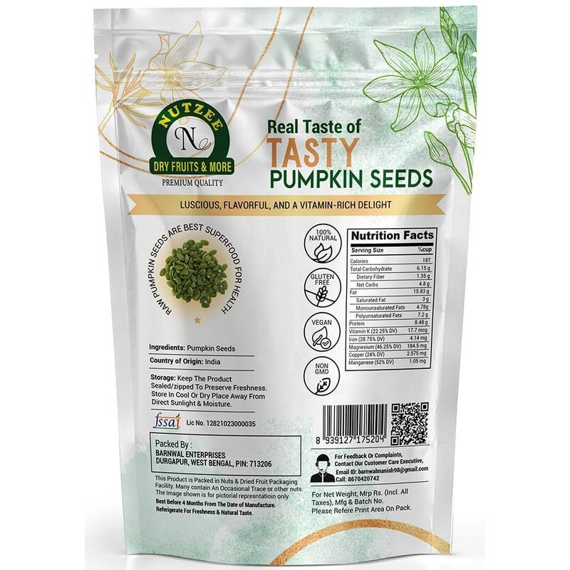 Nutzee Pumpkin Seeds  High In Protein & Fibre | Power-Packed Superfood For A Healthy Lifestyle | Nutrient-Rich Snack For Better Immunity & Digestion (250 Gram)