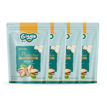 Giggle Bite 100% Pure California Select Roasted & Salted In Shell Pistachios, Pista Dry Fruits Nuts (1 Kg)