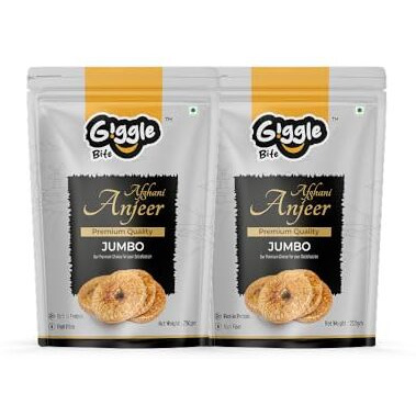 Giggle Bite 100% Natural Pure Jumbo Afghani Figs, Anjeer Dried Fruits Snacks (500G)