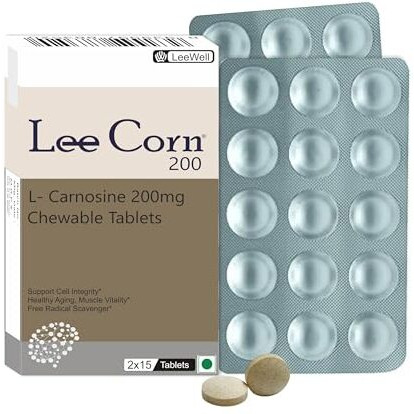Leecorn 200 Chewable L Carnosine 200Mg | Brain Booster Health Supplement | Advanced Glycation End Products | Helps Cognition Decline & Learning Disabilities Support | Autism Care, Age-Related Muscle Fatigue Recovery | Exercise Performance Energy Enhancer Supplements - 30 Tablets