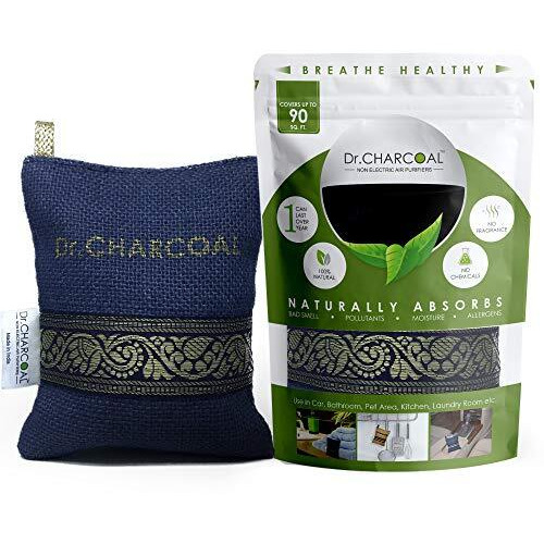 Dr. Charcoal Car Air Purifier, Lasts 1 Year, Removes Bad Smell And Moisture, Can Also Be Used In Bathrooms And Kitchen, 200G