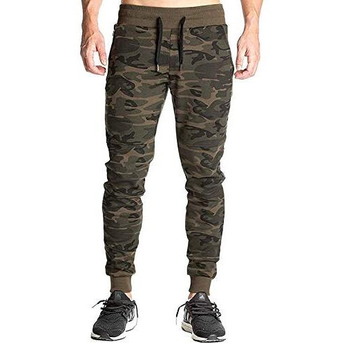 Peppyzone Men's Cotton Camouflage Slim Fit Track Pants For Men & Joggers | Durable Sports Trackpant  Ideal For Gym, Casual, Running & Active Wear | Men Trackpants (M, Green)
