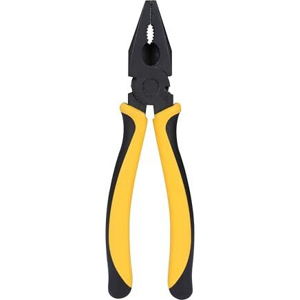 Stanley 70-482 8'' Sturdy Steel Combination Plier With Anti-Rust Properties For Gripping, Holding And Cutting Wires, Yellow & Black