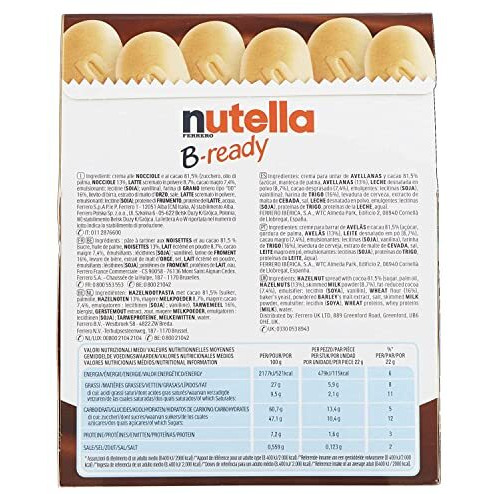 Nutella B-Ready Wafer - Hazelnut - 6 X 22 Gm