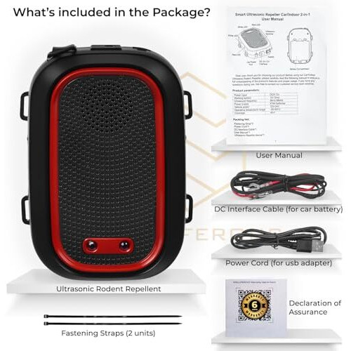 Stelliferous Ultrasonic Rodent Repellent For Automobiles - Car Rat Repellent - Waterproof Rat Repellent For Car, Home, Garden - Rat Car Protection Device - Engine Protection Rodent Defence
