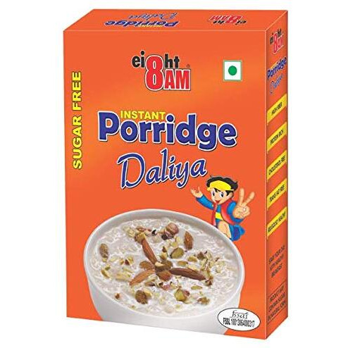 8Am Instant Wheat Porridge Sugar Free (Dalia), 200Gm, Rich In Protein & Fiber, Nutritious & Healthy Breakfast Cereals, Essential For Good Health, Natural Whole Wheat Daliya, Improves Digestion