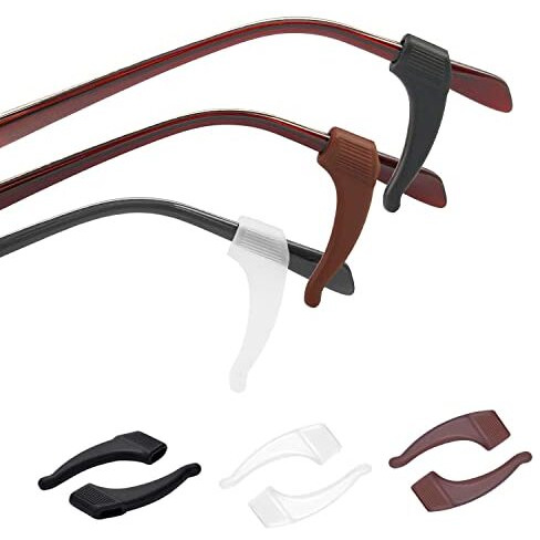 Eyeglass Strap Holder, Eyewear Retainer, Silicon Anti Slip Holder For Glasses Piece, Ear Hook, Eyeglass Temple Tip Combo Of 3 Colors