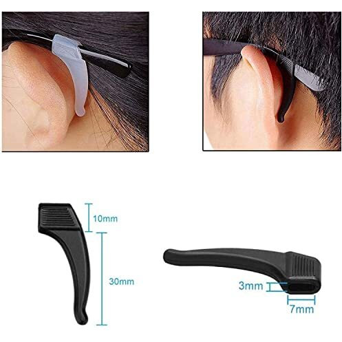 Eyeglass Strap Holder, Eyewear Retainer, Silicon Anti Slip Holder For Glasses Piece, Ear Hook, Eyeglass Temple Tip Combo Of 3 Colors