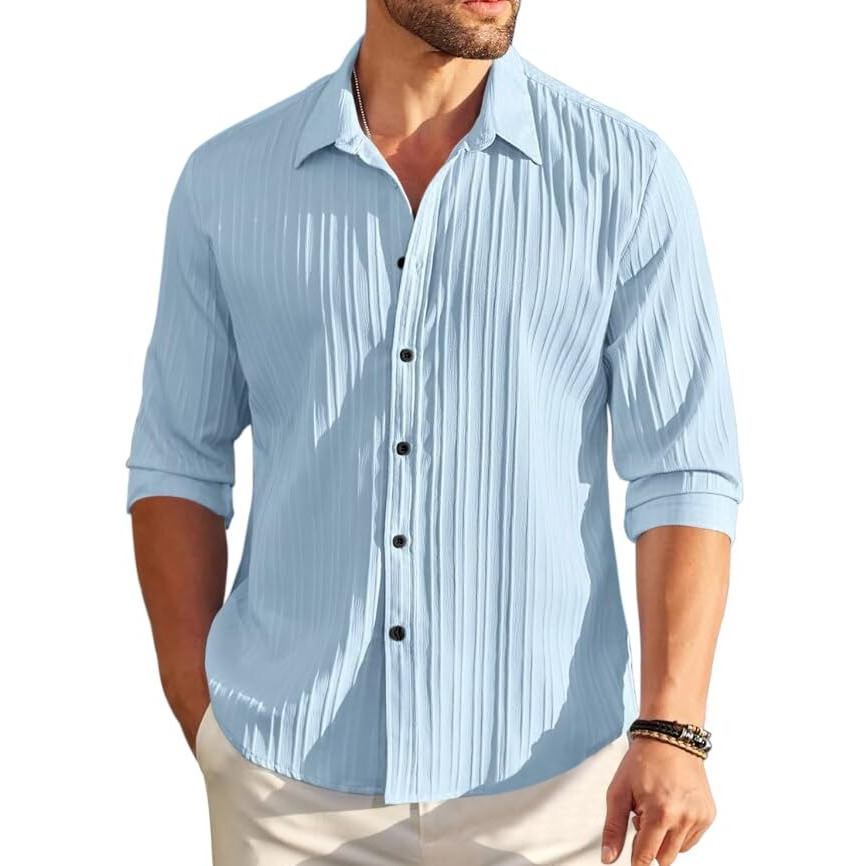 Royalscout Textured Shirts For Men || Casual Shirt For Men || Men Stylish Shirt || Shirt For Men|| Men Fancy Shirt || Men Full Sleeve Shirt || Plain Shirts For Men Sky