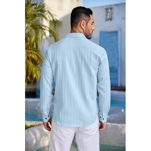 Royalscout Textured Shirts For Men || Casual Shirt For Men || Men Stylish Shirt || Shirt For Men|| Men Fancy Shirt || Men Full Sleeve Shirt || Plain Shirts For Men Sky