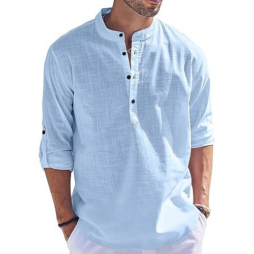 Bellstone Men's Cotton Blend Solid Regular Fit Kurta (Kurta1500_Single_Sky Blue_Xl