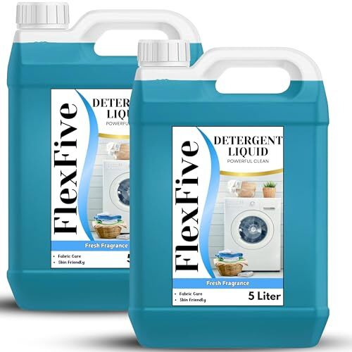 Flexfive Liquid Laundry Detergent For Front And Top Load Washing Machine, 5 L (2, Blue Detergent)