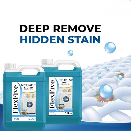 Flexfive Liquid Laundry Detergent For Front And Top Load Washing Machine, 5 L (2, Blue Detergent)