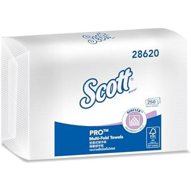 Scott Multi-Fold Paper Towel 28620-1 Pack X 250 Sheets (White Colour - Sheet Size 24 Cm X 19.6 Cm)