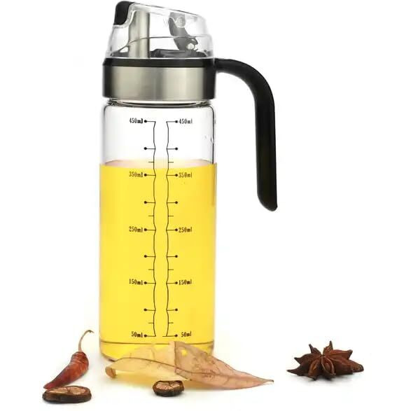 Mforall Oil Bottle Pour Spouts Auto Open Automatic Opening And Closing Oil Bottle Leak-Proof Olive Oil Storage Bottle Vinegar Dispenser Suitable For Cooking, Baking, Salad, Grilling (500 Ml)