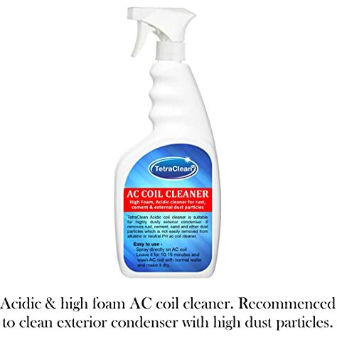 Tetraclean High Foam Ac Coil Cleaner | Air Conditioner Unscented Cleaner Liquid | Instant Ac Coil Cleaning Agent For Exterior Condensor In Spray Bottle | For Home & Commercial Use - 500Ml