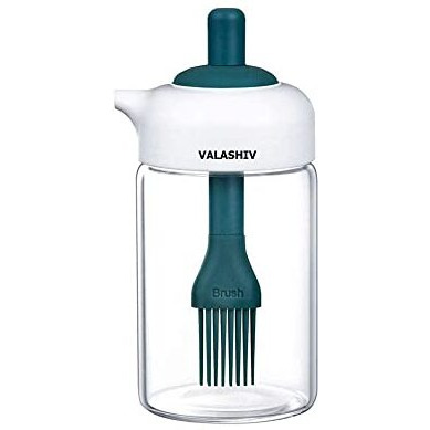 Valashiv Oil Dispenser Bottle | Wide Opening Oil Bottle | Oil Dispenser With Silicone Oil Brush | 230 Ml Oil Container For Cooking, Baking, Bbq, Marinating (Multicolor, Pack Of 1)