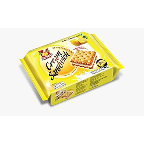 Samudra Lex Cream Sandwich Biscuits (Lemon Flavour) - 190 Gm