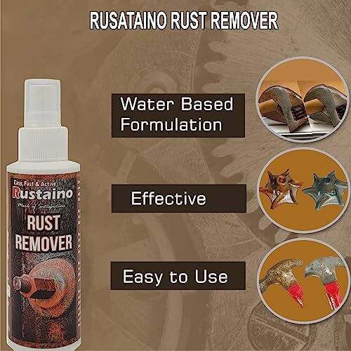 Rustaino Powerful Rust Remover Spray For Iron, Steel, Metal, Rust Stains Cleaning & Protection For Car, Bike, Kitchen, Bathroom (100Ml)