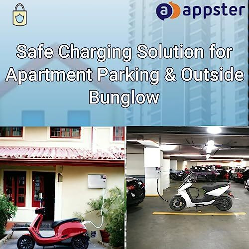 Appster Suitable For Ola & Ather 450X & 450 Plus Electric Scooter Vehicle Charger Safety Box With Lock/Ev Charging Terminal With 15 Amp Mcb Circuit Breake)