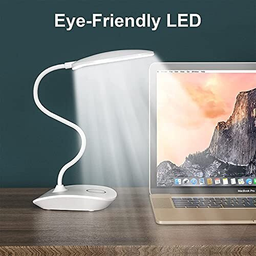 Gesto Rechargeable Battery Operated Desk Lamp  3 Level Brightness Study Table Lamp For Students,Study Lamp For Office Table,Night Light For Study Room | Gooseneck Reading Light For Work From Home