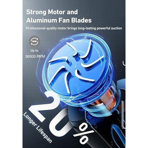 Lyrovo Ly3301 2 In 1 Wireless Car Vacuum Cleaner With Pet Hair Brush (1L / Blue / 1 Pieces)