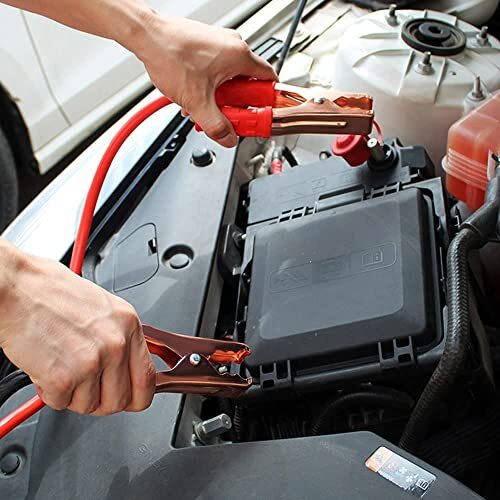 Fi Fidroximperia Car Heavy Duty Auto Jumper Cable Battery Booster Wire Clamp With Alligator Wire (7Ft, 500 Amp), Emergency Car Battery Charging Booster Cables (Red Black Jumper Wire With Clips)