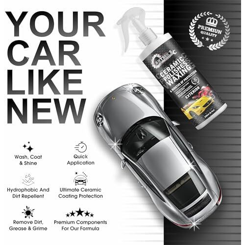 Ceramic Polish Waxing For Car - Antson 250Ml Easy To Apply Hydrophobic Spray With Extreme Gloss, Slickness & Uv Protection, More Durable Than Other Car Polish & Wax