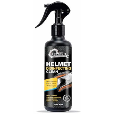 Antson Helmet Cleaner Spray 250 Ml, Helmet Interior Cleaner, Anti-Bacterial Spray For Helmet, Visor Cleaner, Anti-Bacterial Formula Protects Hair Loss And Fungal Infections