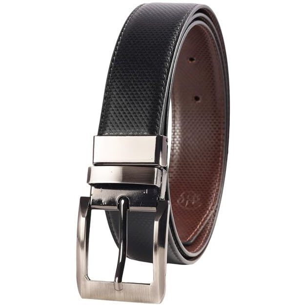 Zevora Leather Formal/Casual Reversible Belt For Men/Boys (Color-Black/Brown)