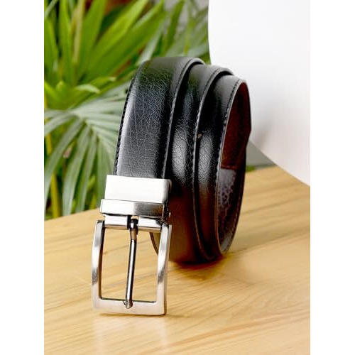 Zevora Leather Formal/Casual Reversible Belt For Men/Boys (Color-Black/Brown)