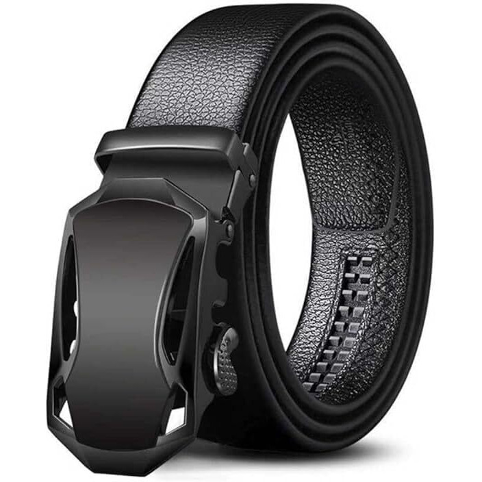 Zevora Men's Vegan Leather Belt For Men, Formal/Casual,Autolock,Black 01