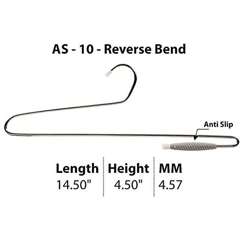 Amarshri Reverse Bend Hangers | Mild Steel Chrome Plated For Clothes With Lockable | Rustproof Saree And Pants Hangers, Pack Of 12, Metal