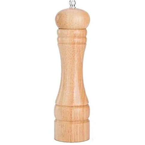 Avmart Salt & Pepper Grinder Set - Refillable Wooden Mills With Adjustable Ceramic Coarseness, Stainless Steel, Kitchen & Dining Essential, 8-Inch