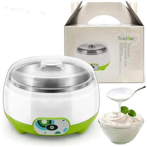 Kliffoo Electric Yogurt Maker,1L Automatic Yogurt Maker Machine In Home Kitchen, Stainless Steel Yogurt Maker With Temperature Control, Homemade Fresh Yogurt - Dahi Maker With Auto Switch-Off