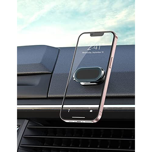 Bonzella Magnetic Mobile Holder For Car, [Easily Install] Car Mobile Holder Mount [6 Strong Magnets] Phone Holder For Car Case Friendly Iphone Mobile Stand For Car Fits With All Smartphones & Tablets