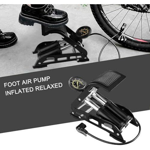 Ultrina Double Cylinder Portable High Pressure Foot Air Pump Compressor For Car & Bike Air Pump For Motorbike,Cars,Bicycle,For Football,Cycle Pumps For Bicycle,Car Air Pump For Tubeless (Multicolor)