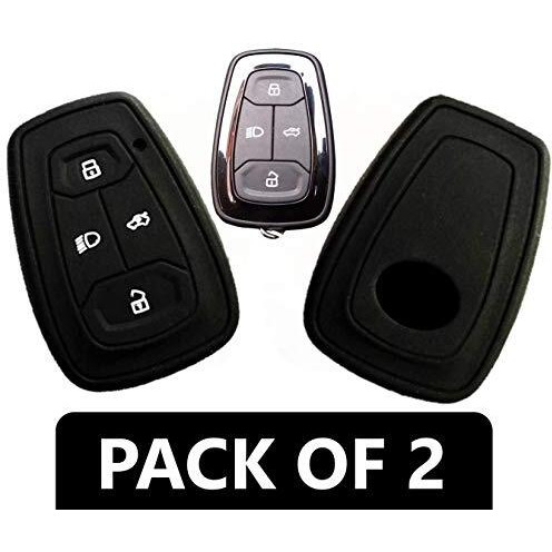 Shopoflux Silicone Smart Key Cover Compatible With Tata Nexon | Harrier | Safari 2021 | Altroz | Tigor | Ev | Punch Tiago Ev Electric (Black)